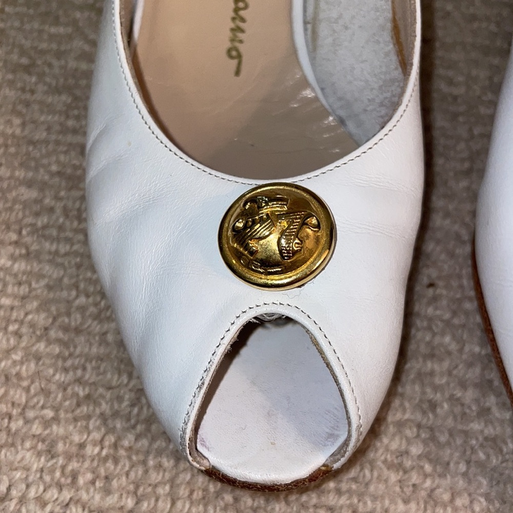 Salvatore Ferragamo Slingback Peep Toe Heels - Picture 3 of 15